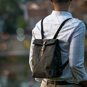 Black Sustainable Vegan Rucksack