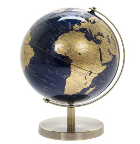 Lesser & Pavey Vintage Rotating Gold and Blue World Globe
