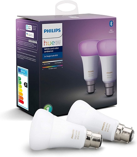 Philips Hue White and Colour Ambiance Smart Bulb Twin Pack