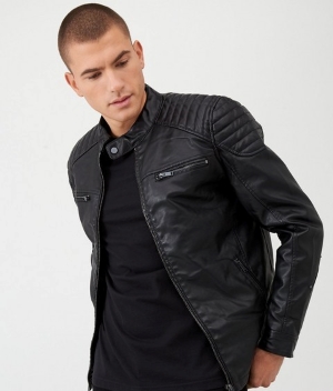 River Island Faux Leather Racer Jacket