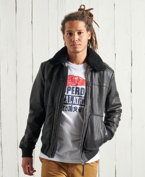 Superdry Flight Leather Aviator Jacket 