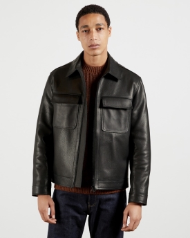 Ted Baker Leather Harrington Jacket 
